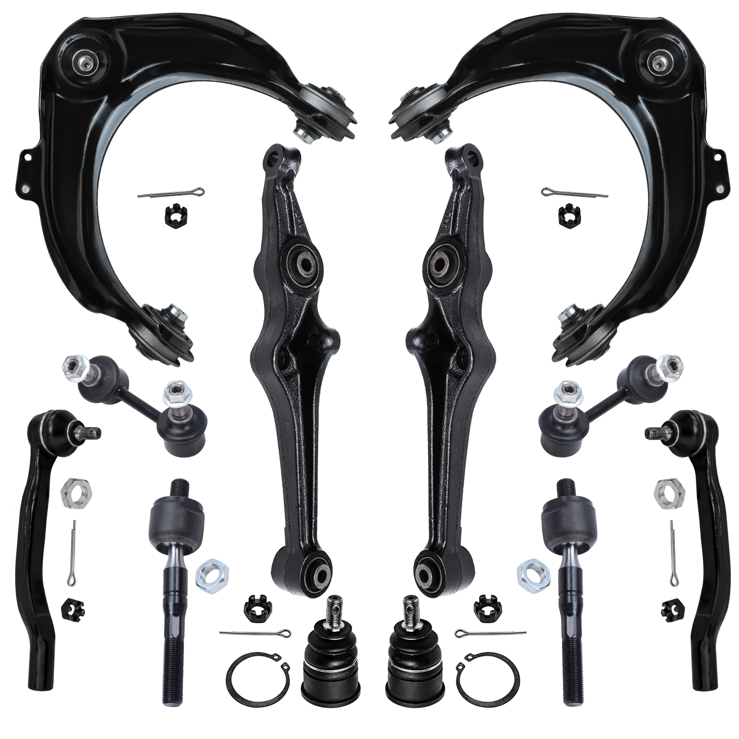 12pc Front Control Arms Tie Rods Sway Bar Links Ball Joints Suspension Kit