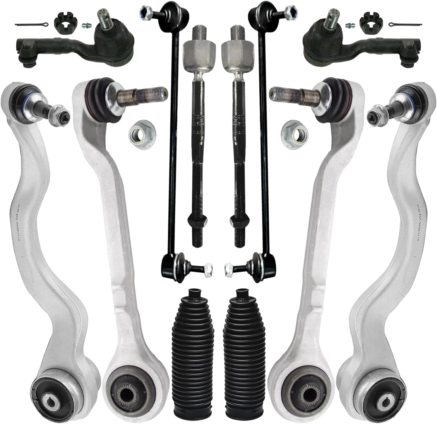 12pc Front Lower Forward Rearward Control Arms Sway Bar Links Suspension Kit