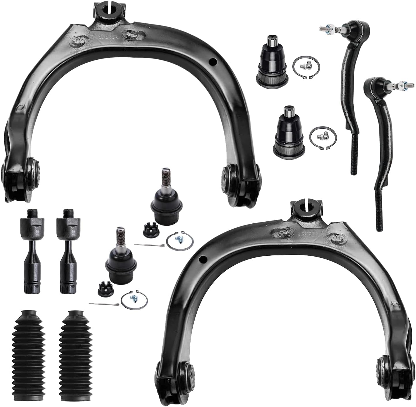12pc Front Upper Control Arms Inner Outer Tie Rods Ball Joints Suspension Kit