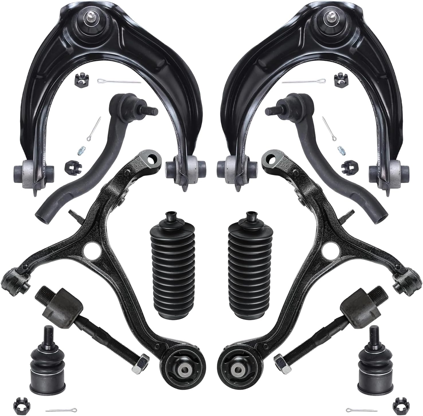 12pc Front Upper Lower Control Arms Ball Joints Tie Rods Suspension Kit