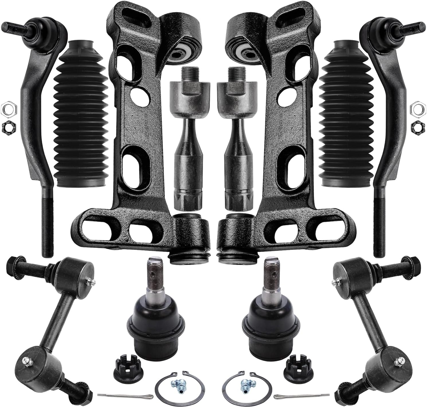 12pc Front Lower Control Arm Support Brackets Ball Joints Suspension Kit