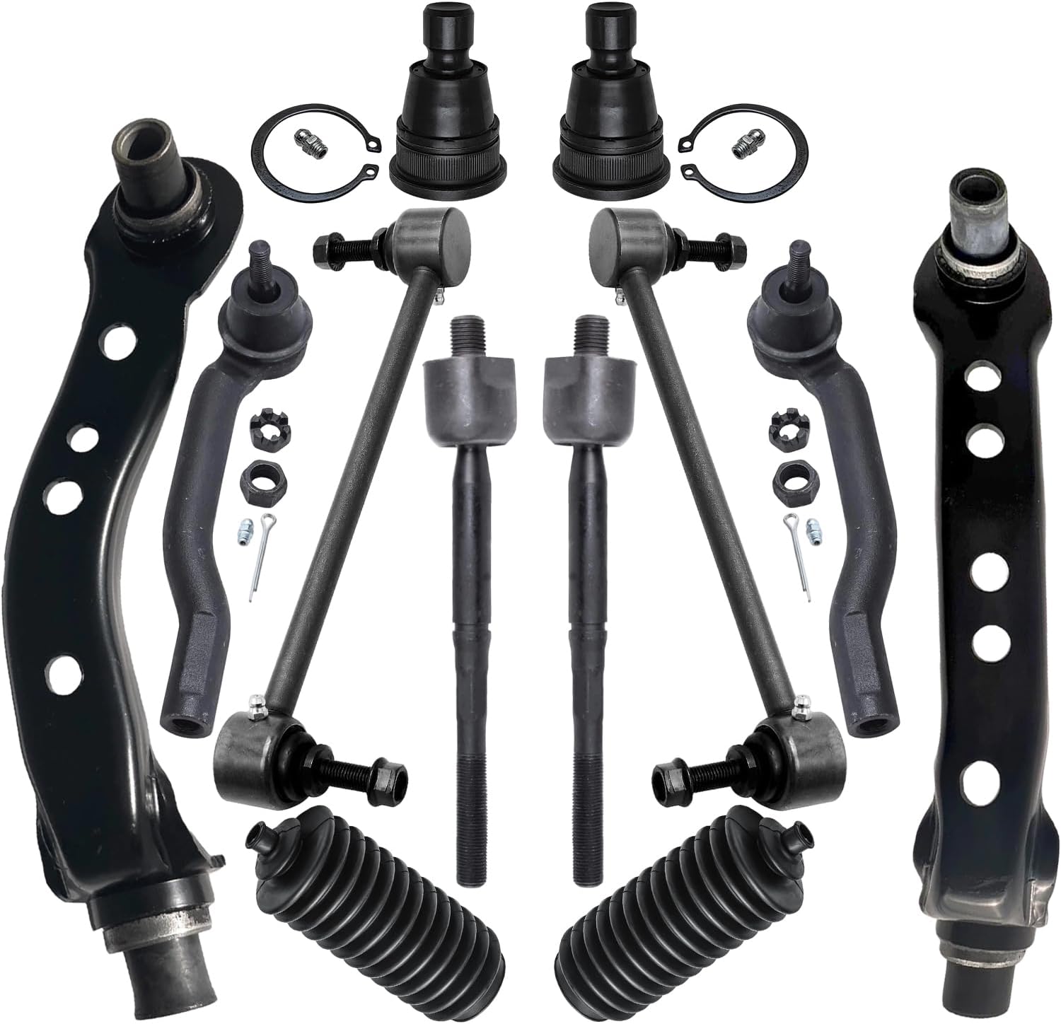 12pc Front Upper Control Arms Lower Ball Joints Sway Bar Links Suspension Kit