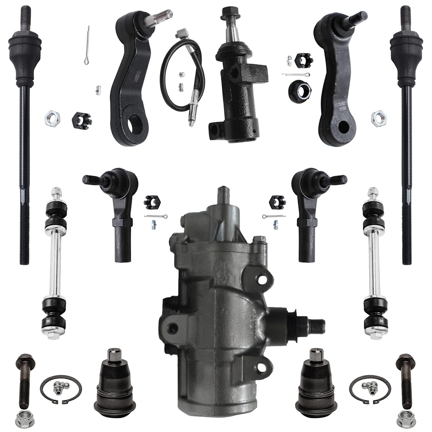 12pc Front Gear Box Tie Rods Ball Joints Sway Bar Links Suspension Kit