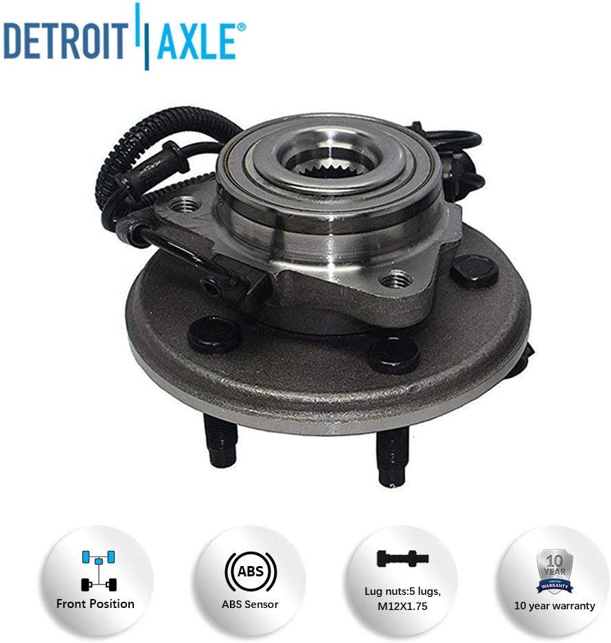 Detroit Axle - Front Rear Rotors Brake Pads Wheel Hubs for Explorer ...
