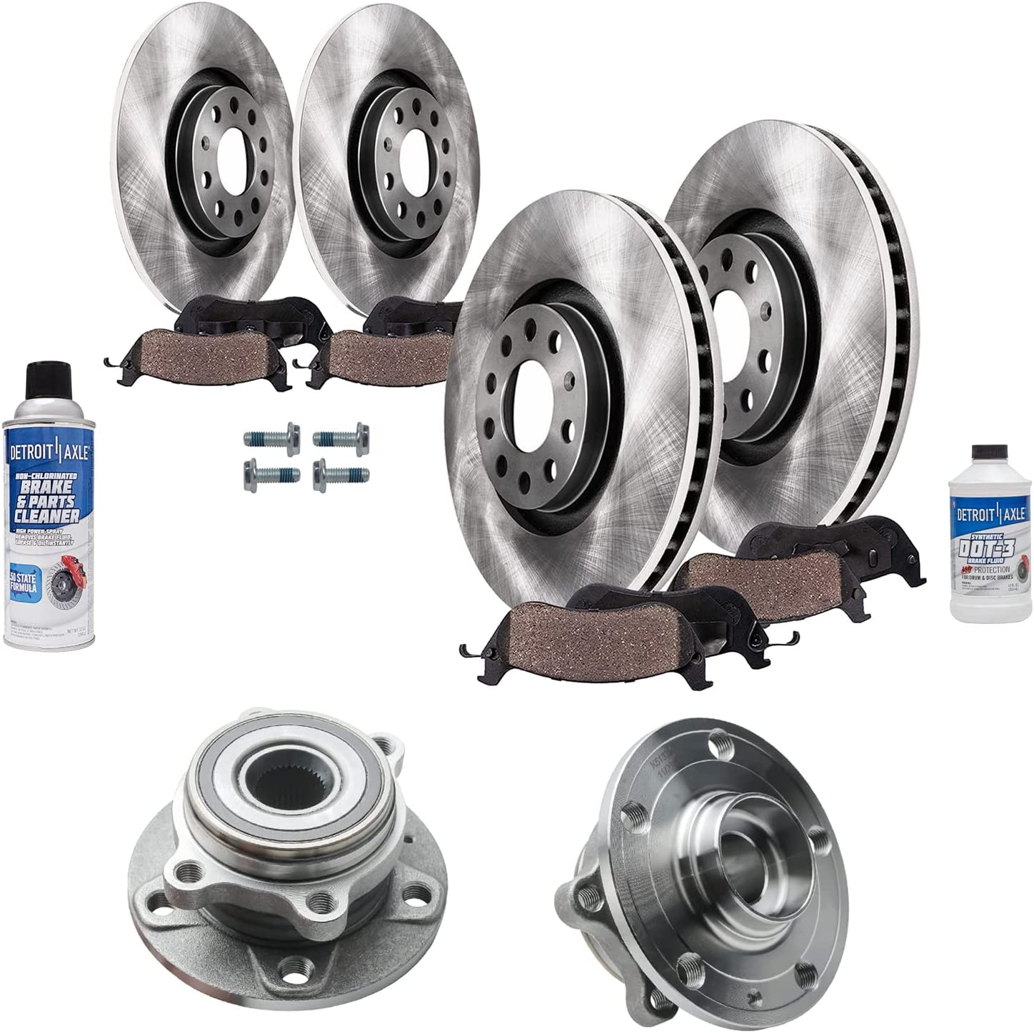 2x Wansgo Front Wheel Hub & Bearing Assembly For VW Passat Jetta Tiguan Audi
