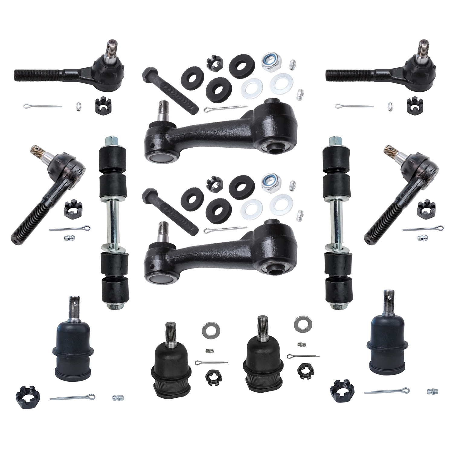 12pc Front Inner Outer Tie Rods Ball Joints Sway Bar Links Suspension Kit