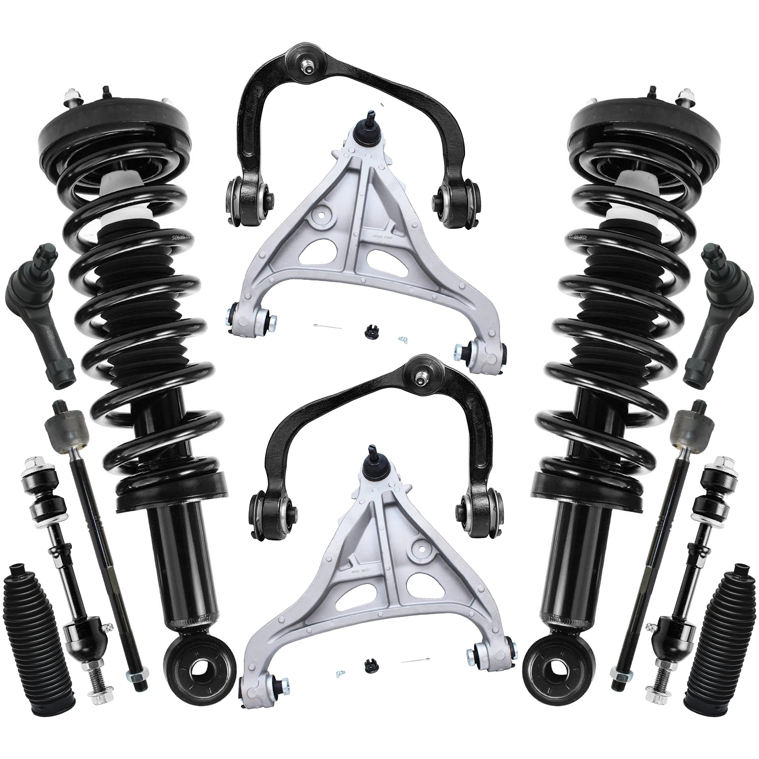 14pc Front Struts Control Arms Tie Rods Sway Bar Links Suspension Kit