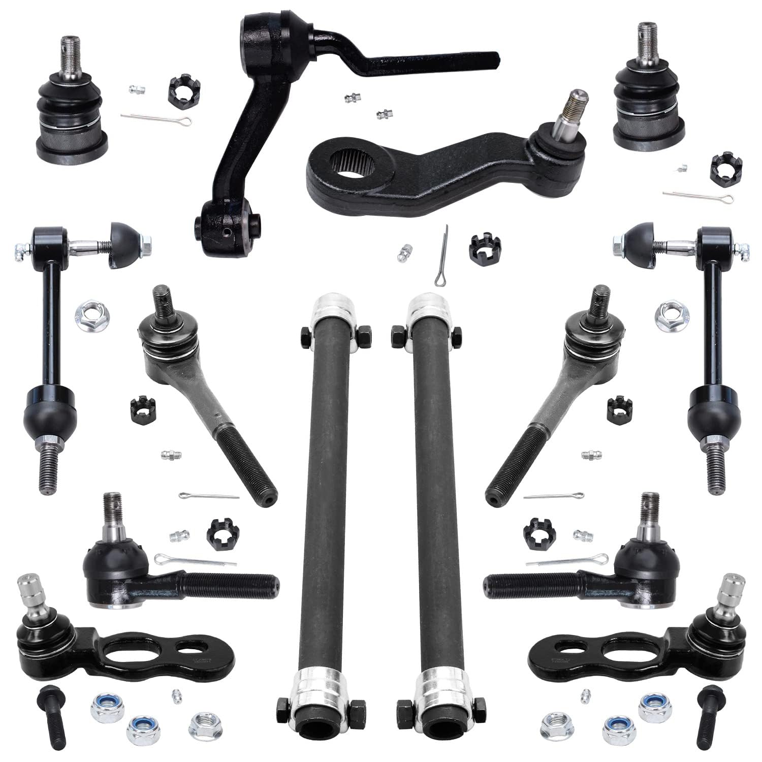 14pc Front Upper Lower Ball Joints Tie Rods Sway Bar Links Suspension Kit