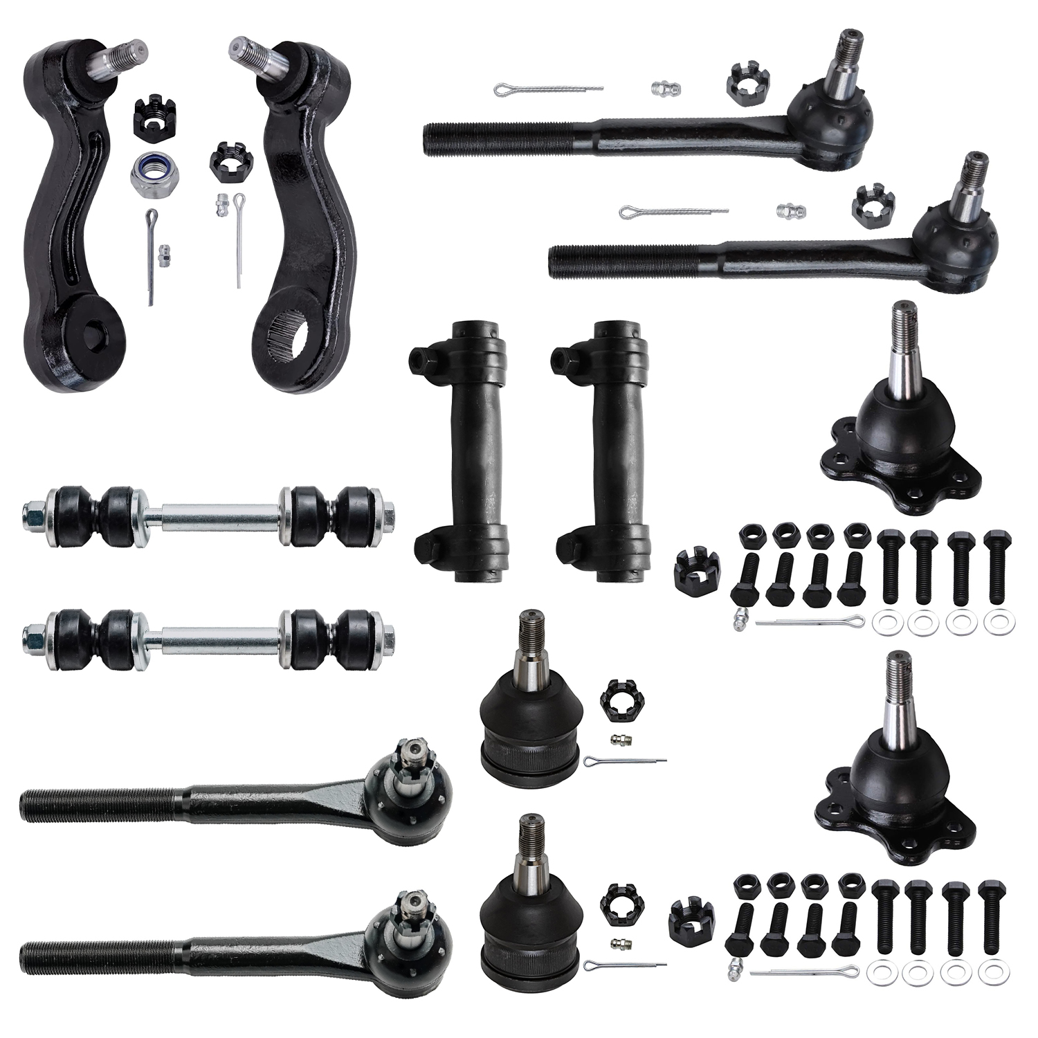 14pc Front Ball Joints Tie Rods Adjusting Sleeves Sway Bar Links Suspension Kit