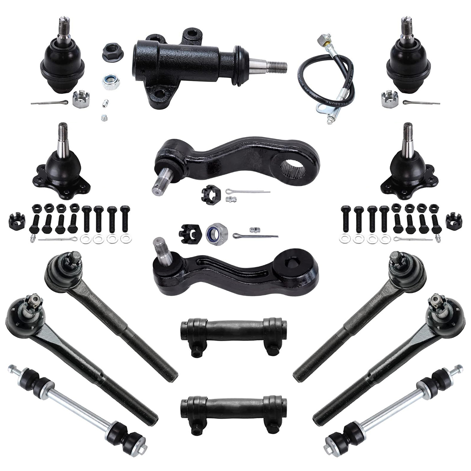 15pc Front Upper Lower Ball Joints Tie Rods Sway Bar Links Suspension Kit