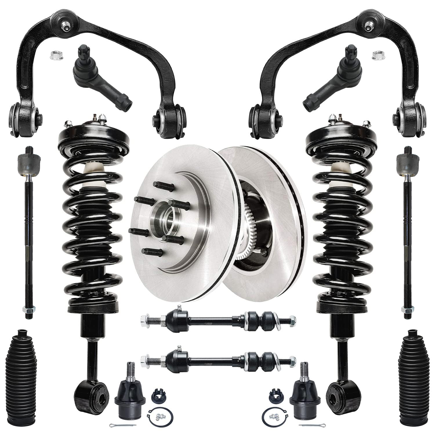 16pc Front Disc Brake Rotors Control Arms Struts Ball Joints Suspension Kit