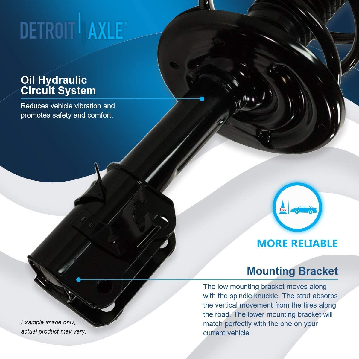 Detroit Axle - Front Struts Rear Shocks Lower Control Arms Wheel Hubs ...