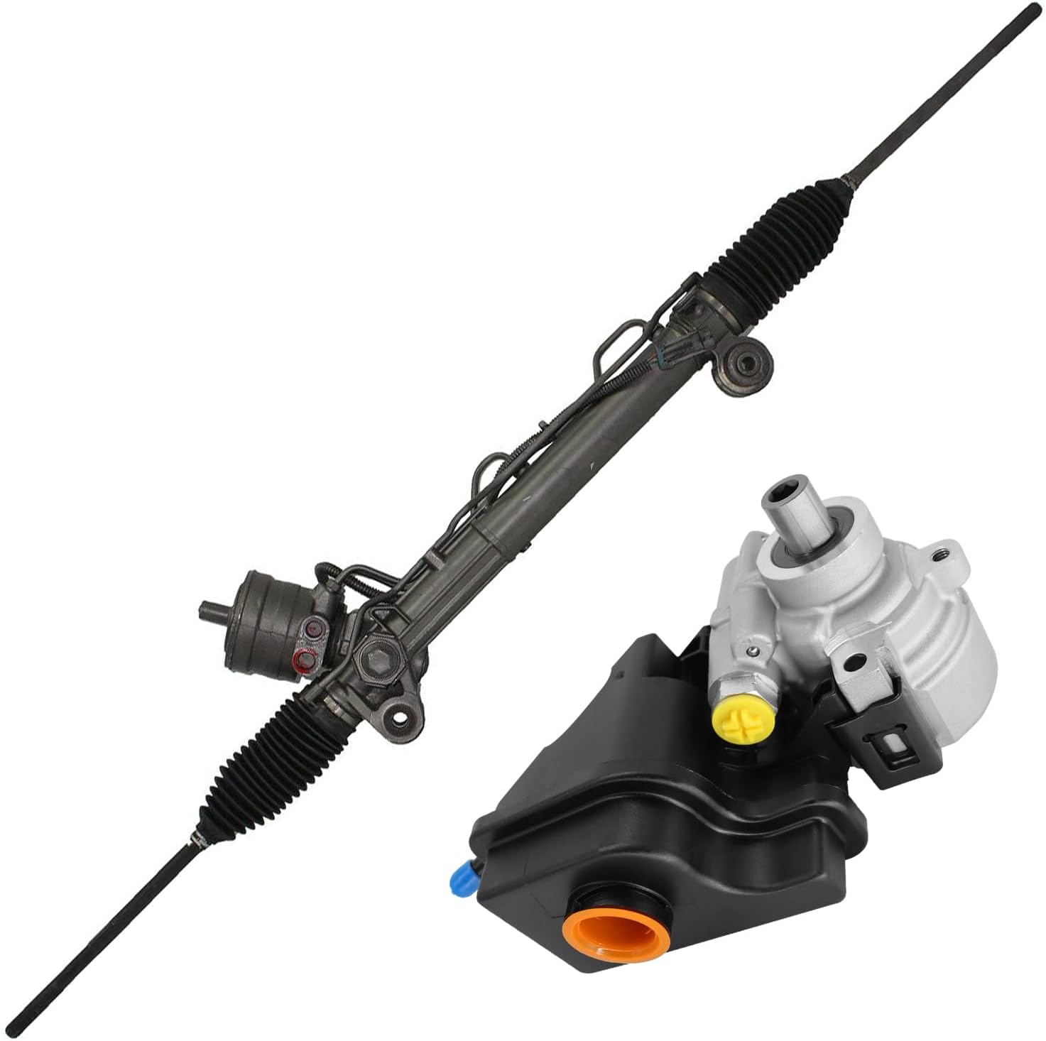 Power Steering Rack and Pinion Pump with Pulley and Reservoir Kit