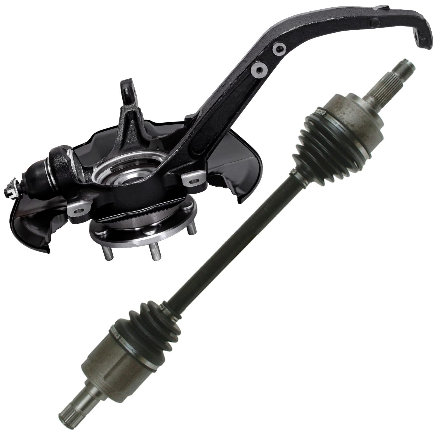 Front Driver Side CV Axle Steering Knuckle and Wheel Hub Bearing Kit