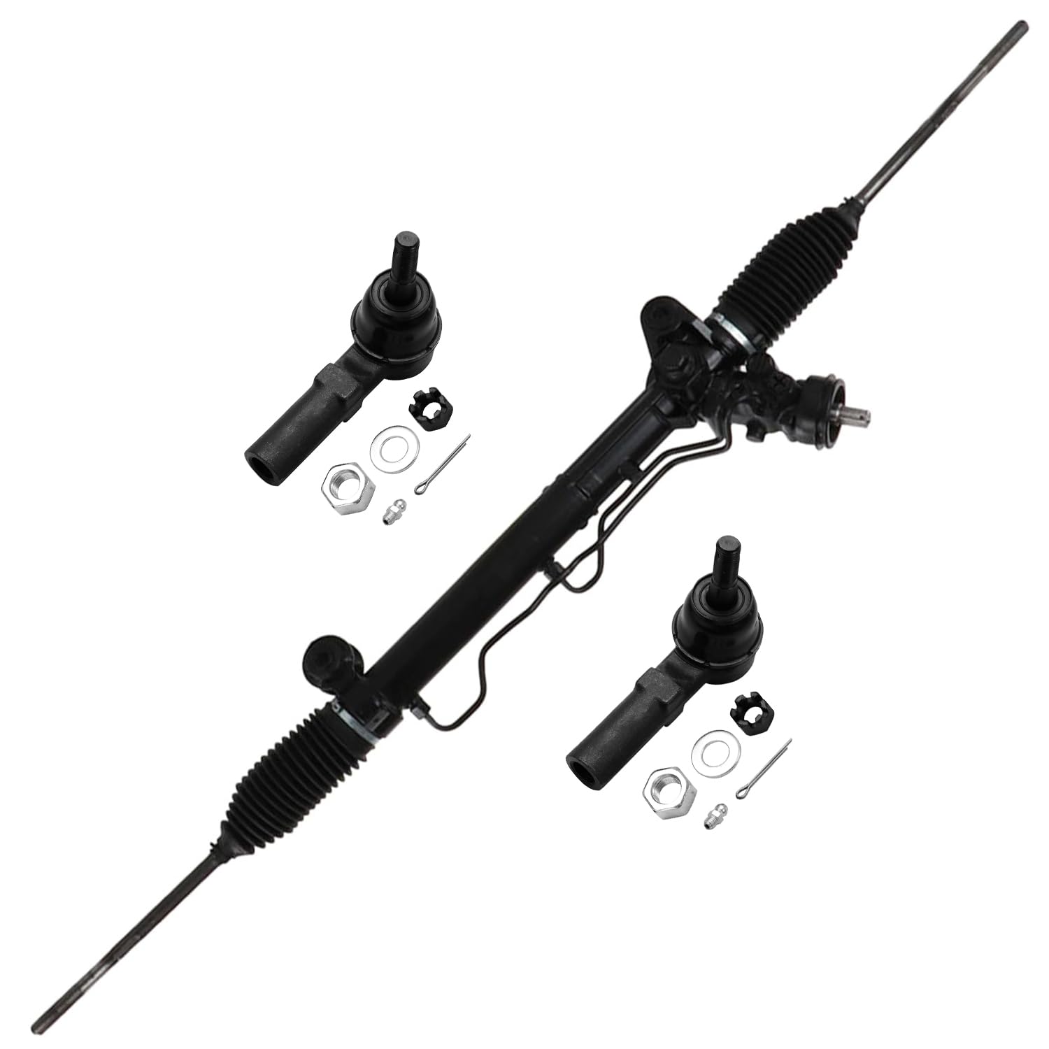 Front Power Steering Rack and Pinion Outer Tie Rods Suspension Kit