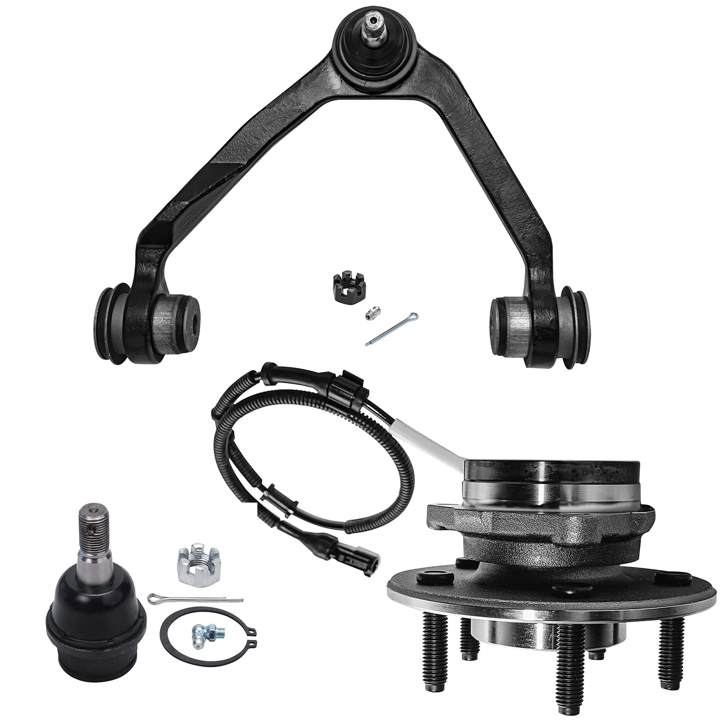 Front Passenger Side Upper Control Arm Wheel Hub and Bearing Suspension Kit