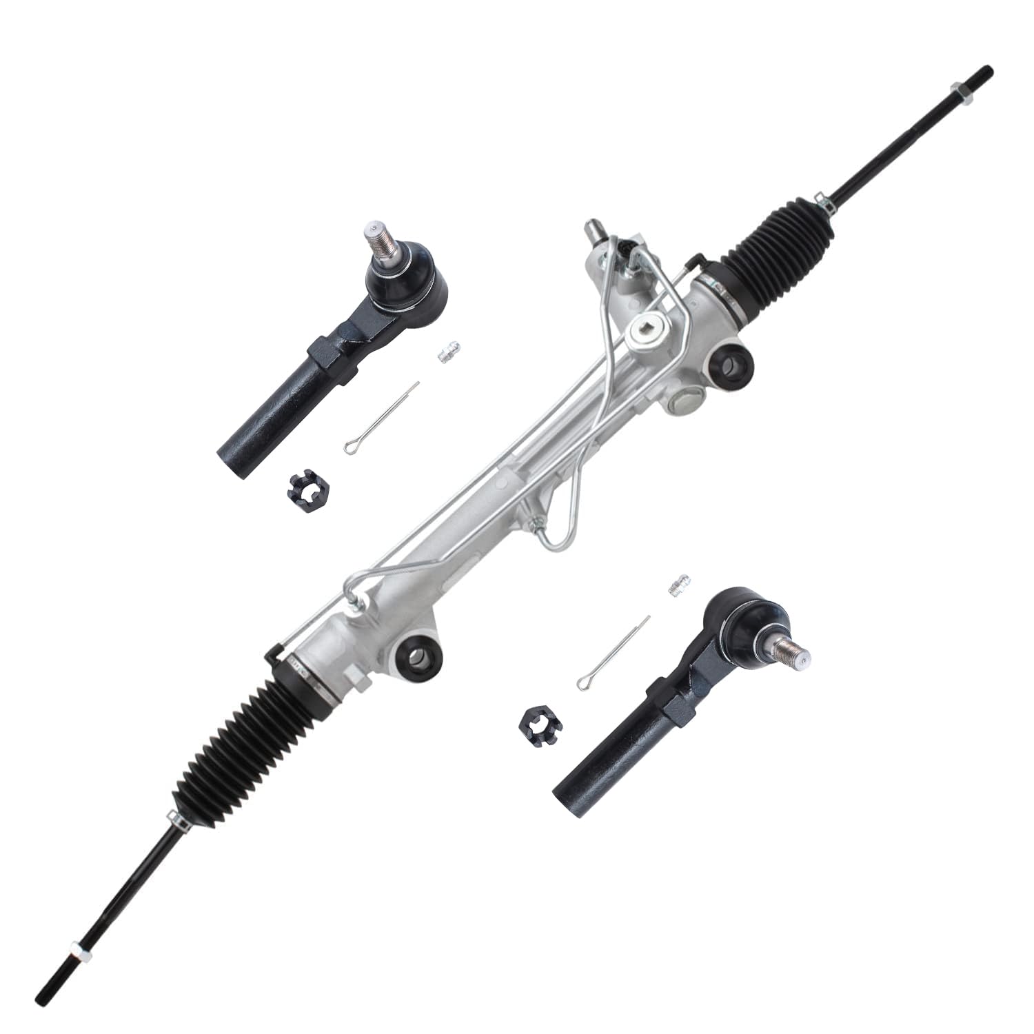Front Power Steering Rack and Pinion Outer Tie Rods Suspension Kit