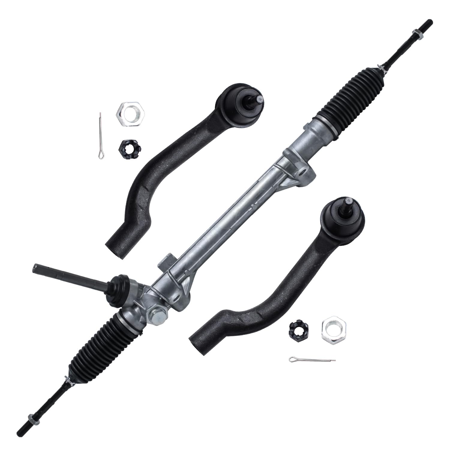 Electronic Assist Power Steering Rack and Pinion Outer Tie Rods Suspension Kit