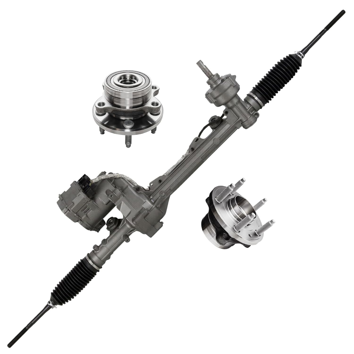 Front Electric Steering Rack and Pinion Wheel Hub and Bearings Kit