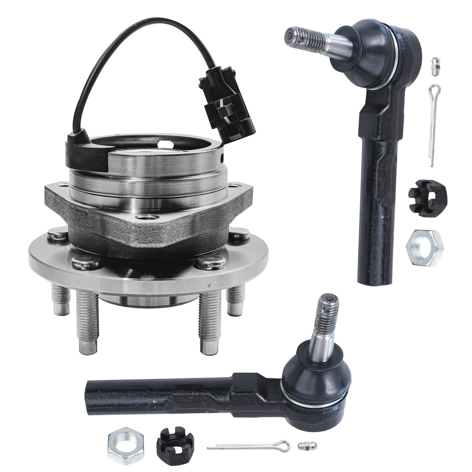 Front Wheel Hub and Bearing Outer Tie Rods Suspension Kit