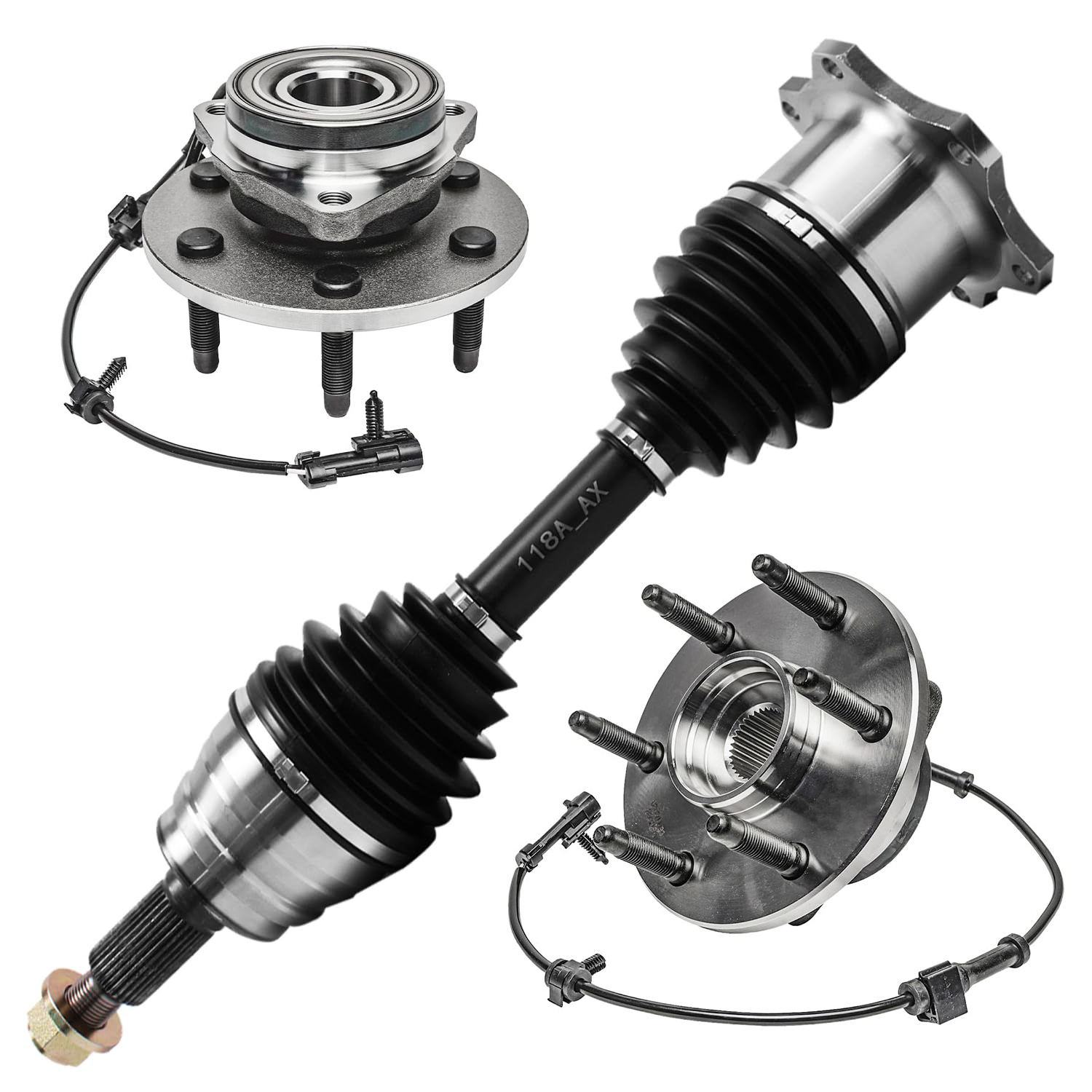 Front CV Axle Wheel Hub and Bearings Kit