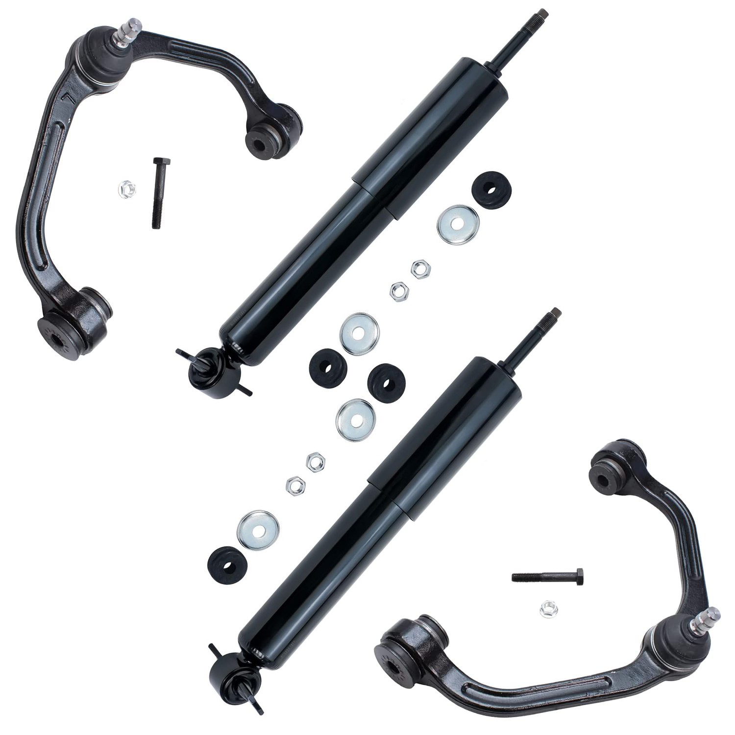4pc Front Shocks Upper Control Arms Suspension Kit