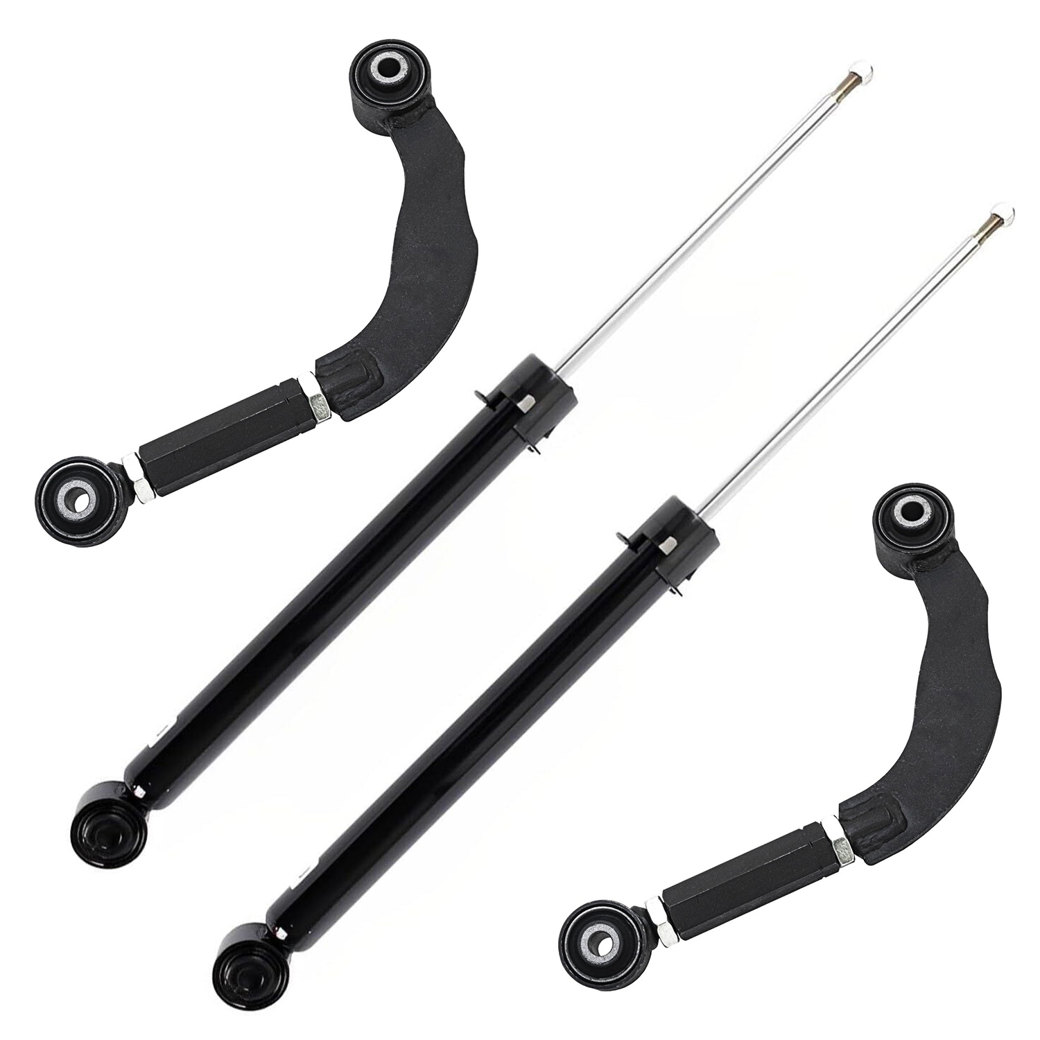 4pc Rear Shocks Upper Control Arms Suspension Kit