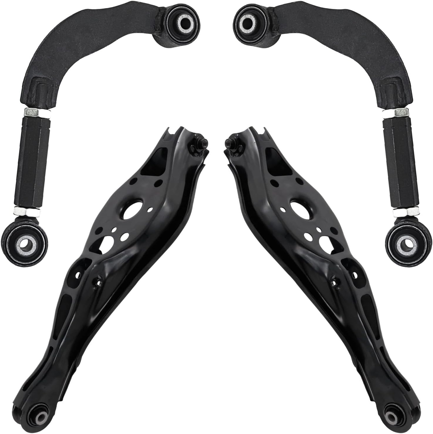 4pc Rear Upper Lower Rearward Control Arms Kit