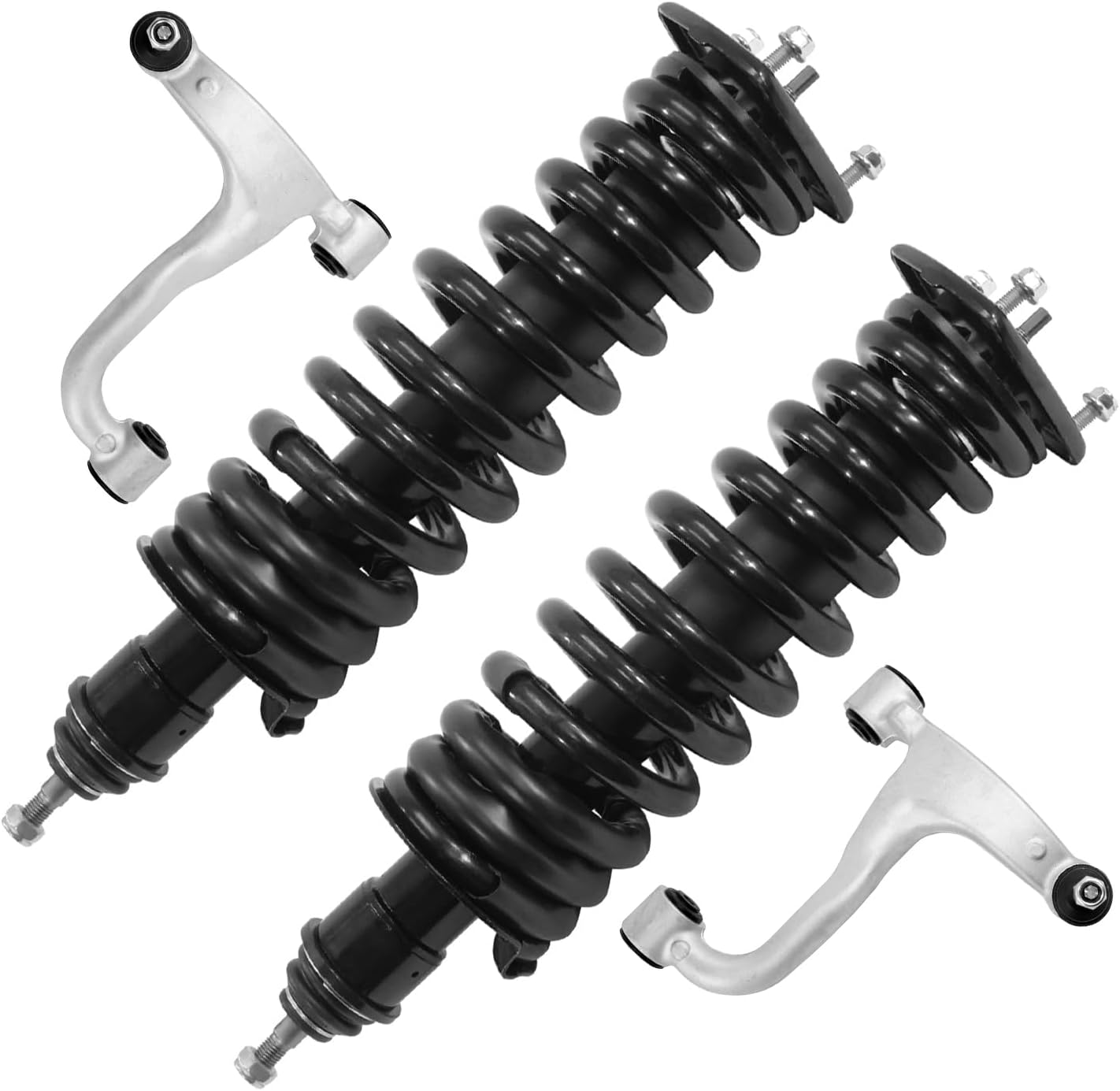 4pc Rear Struts Upper Control Arms Suspension Kit