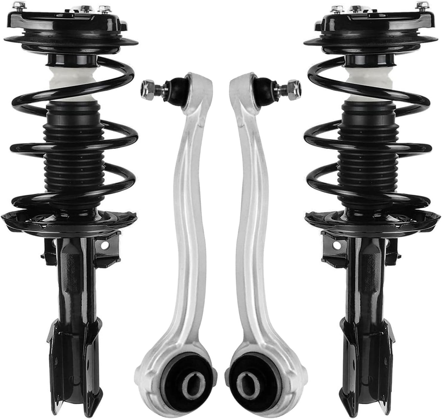 4pc Front Struts Lower Rearward Control Arms Suspension Kit