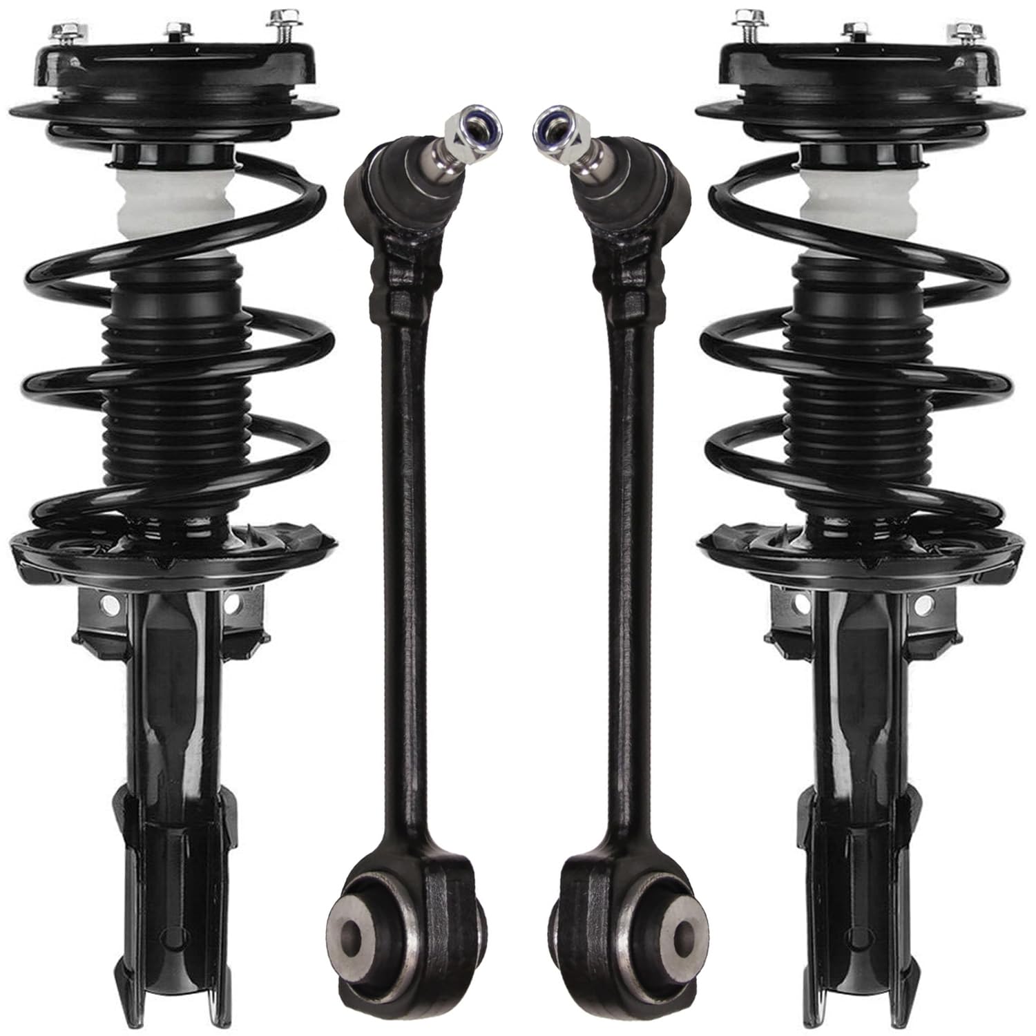 4pc Front Struts Lower Rearward Control Arms Suspension Kit