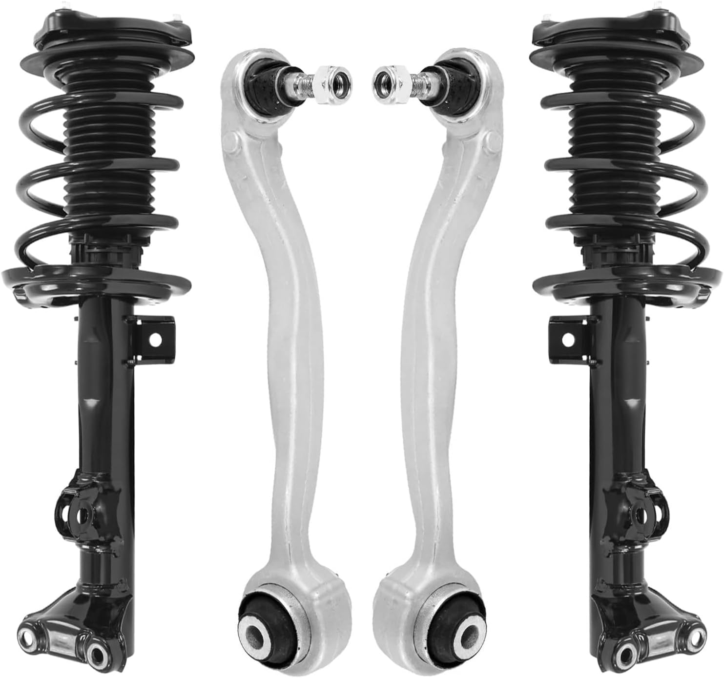 4pc Front Struts Lower Rearward Control Arms Suspension Kit