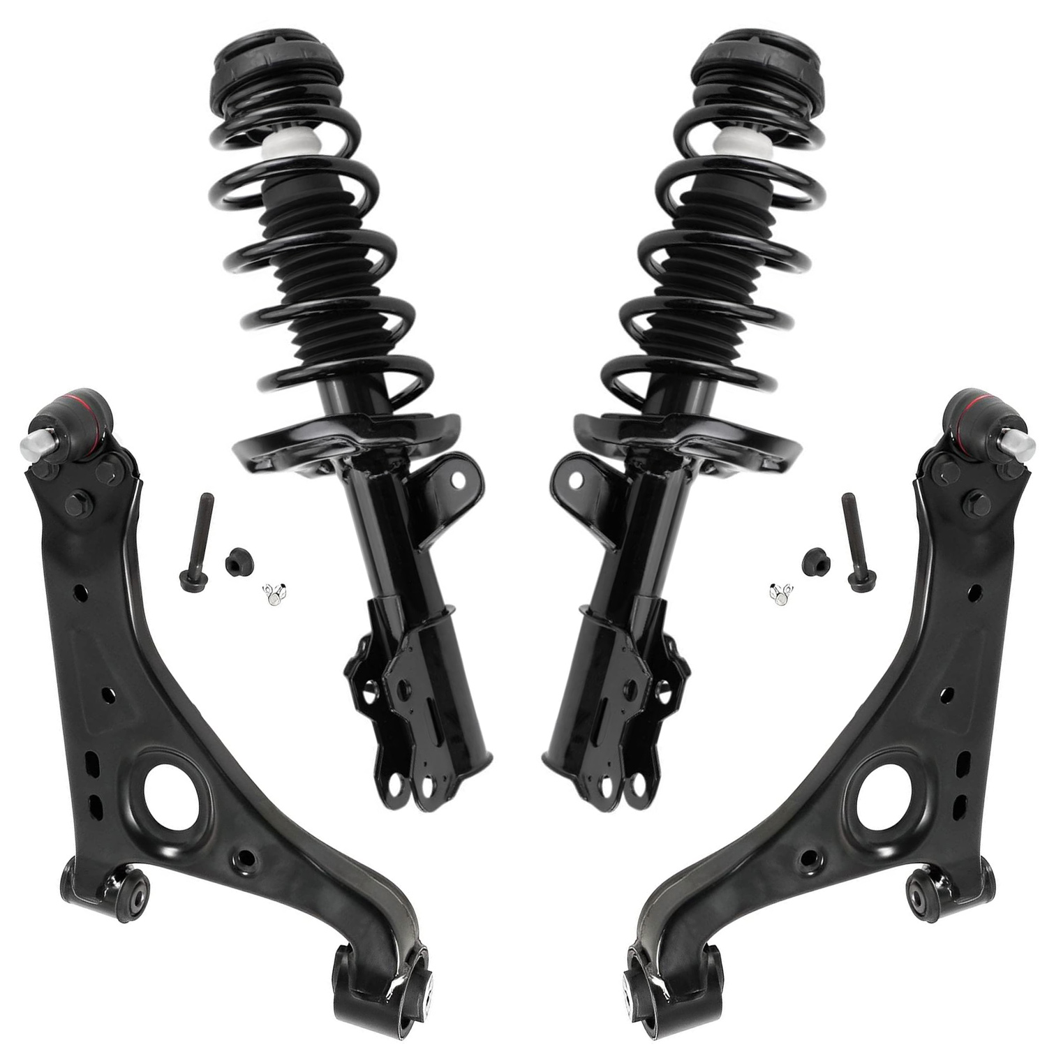 4pc Front Struts Lower Control Arms Suspension Kit