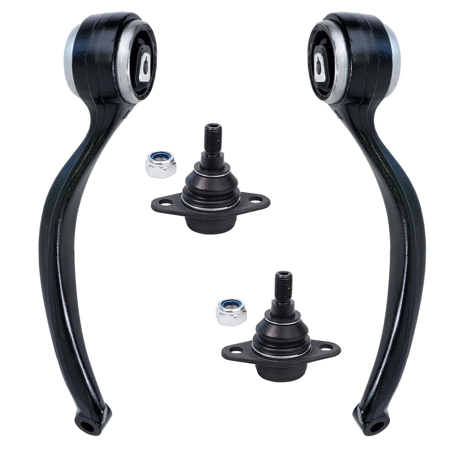 4pc Front Lower Rearward Control Arms Ball Joints Suspension Kit