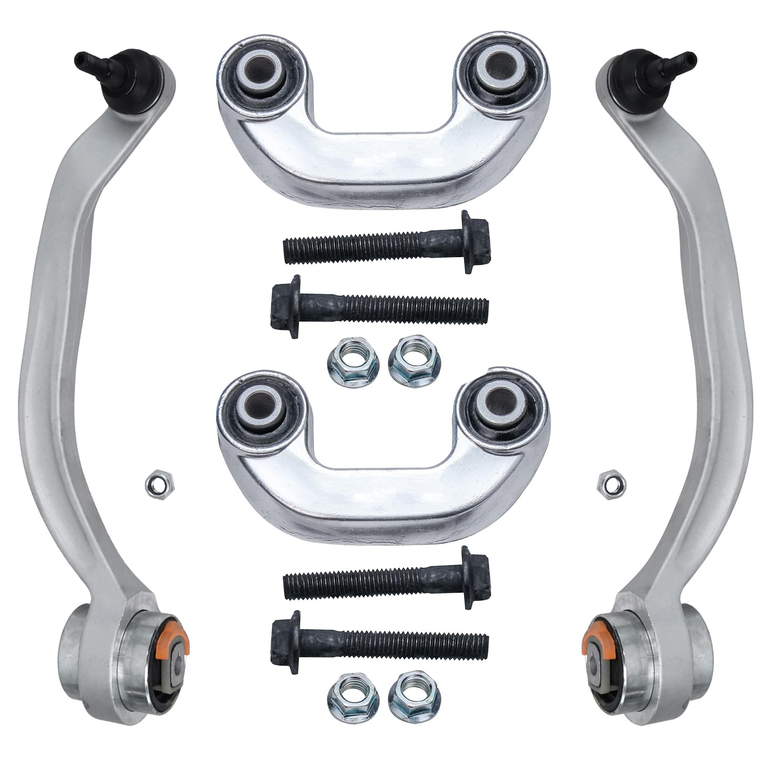 4pc Front Lower Rearward Control Arms Sway Bar Links Suspension Kit