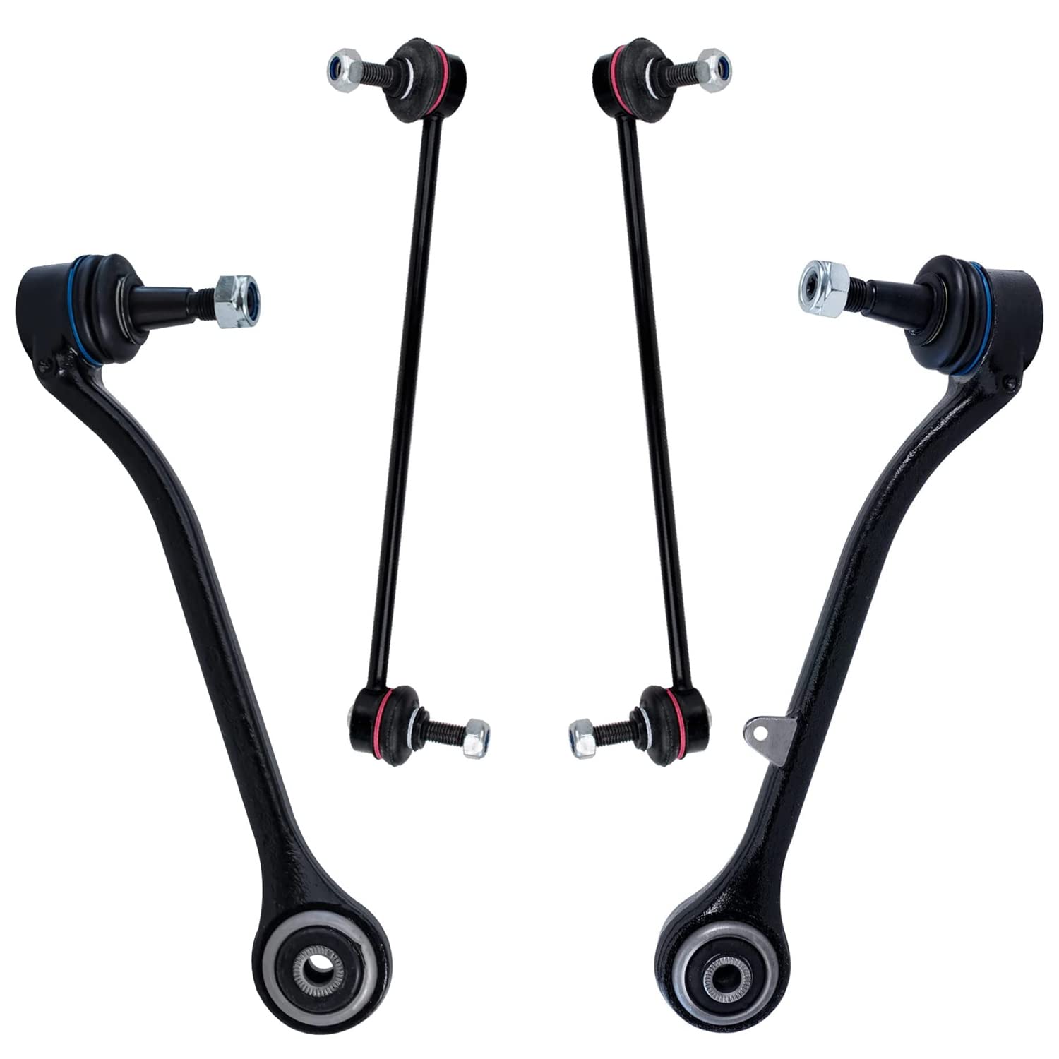 4pc Front Lower Rearward Control Arms Sway Bar Links Suspension Kit