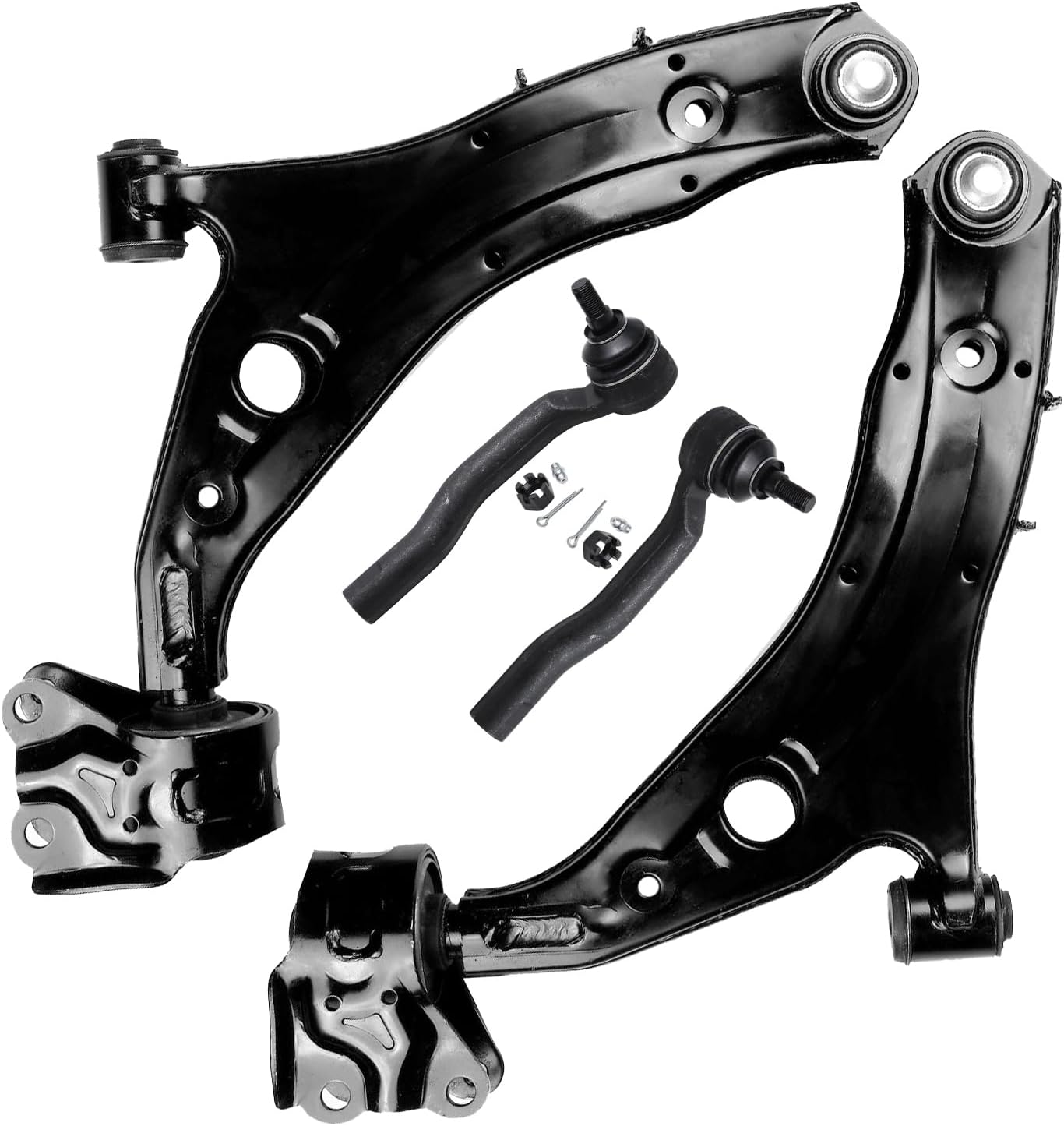 4pc Front Lower Control Arms Outer Tie Rods Suspension Kit