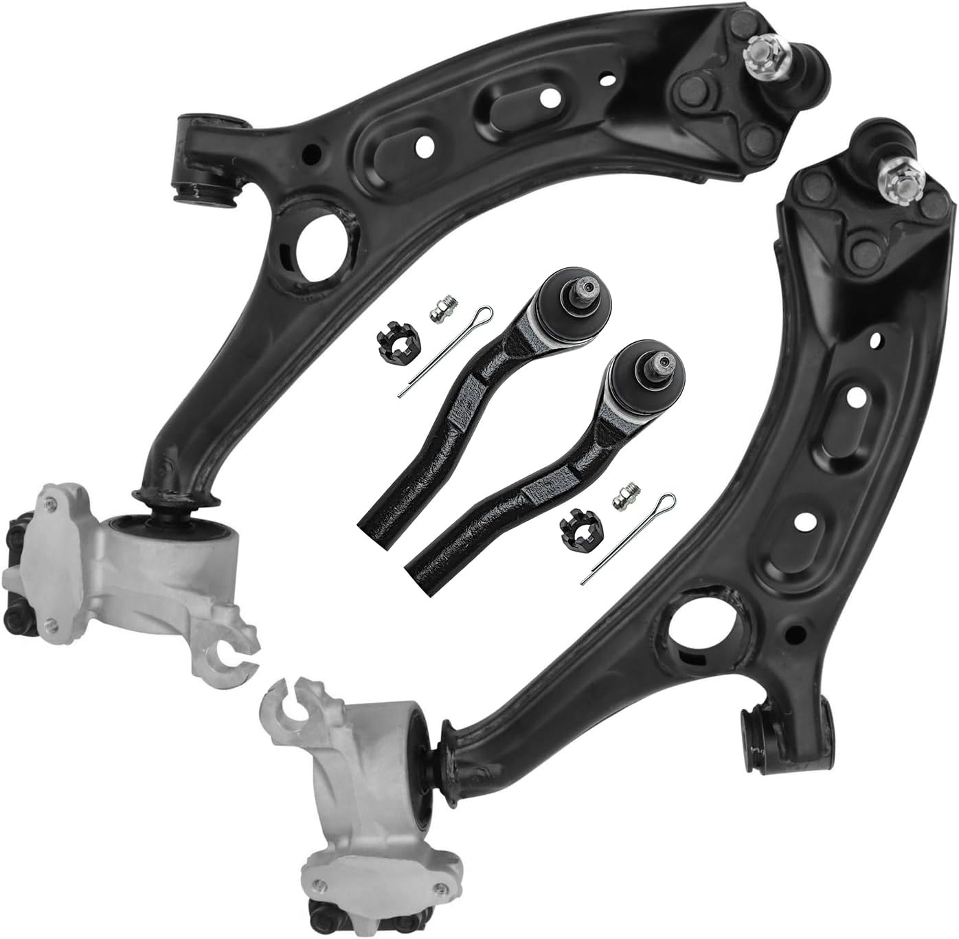 4pc Front Lower Control Arms Outer Tie Rods Suspension Kit