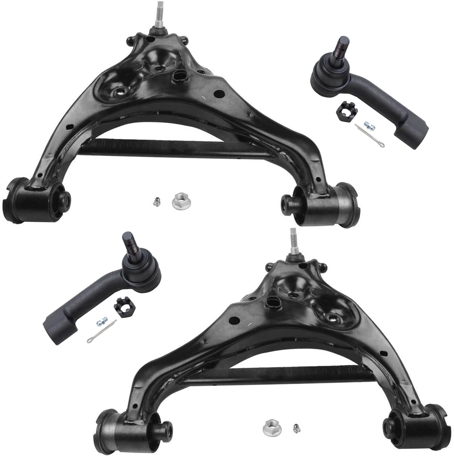 4pc Front Lower Control Arms Outer Tie Rods Suspension Kit