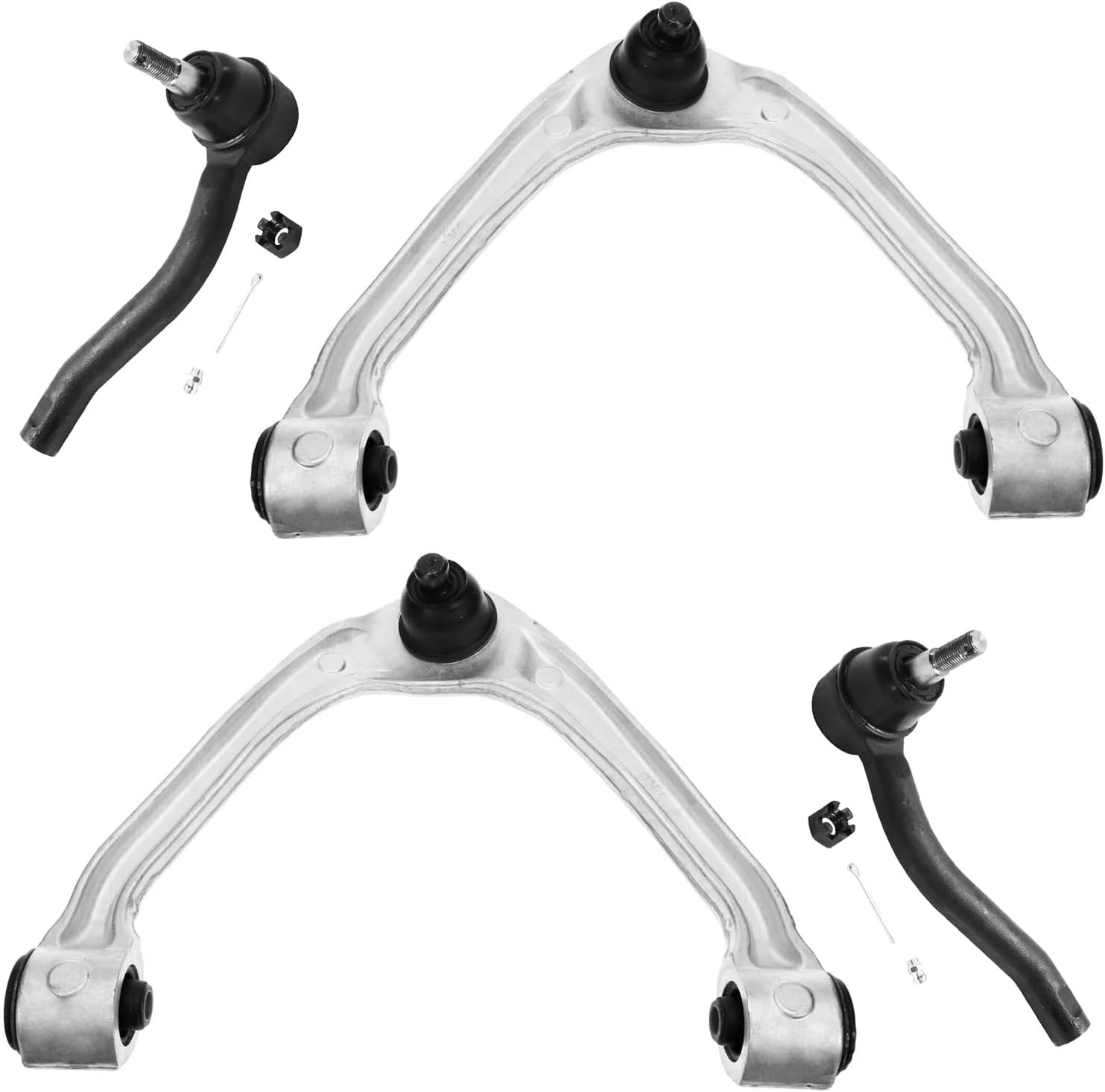 4pc Front Upper Control Arms Outer Tie Rods Suspension Kit