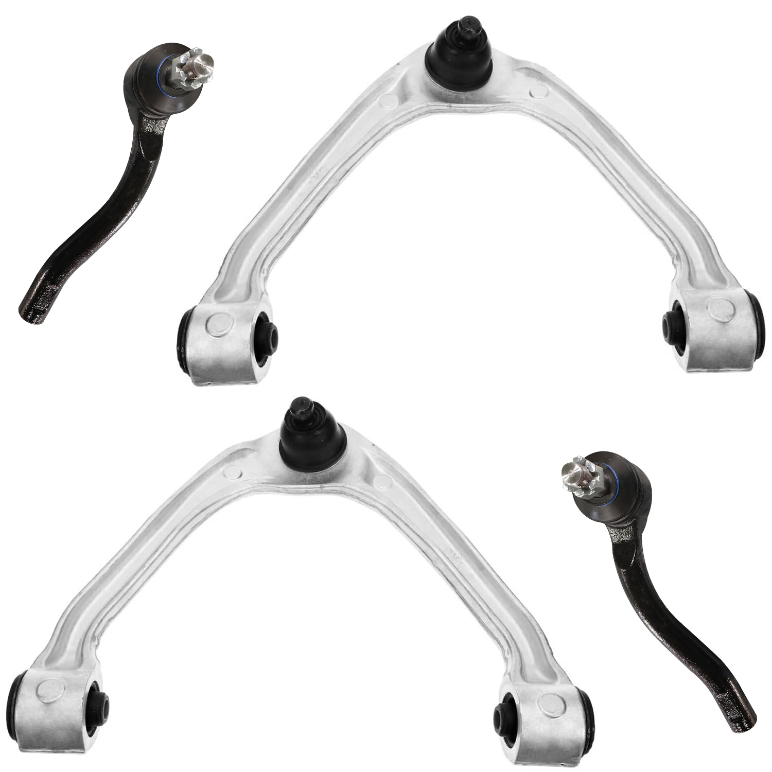 4pc Front Upper Control Arms Outer Tie Rods Suspension Kit
