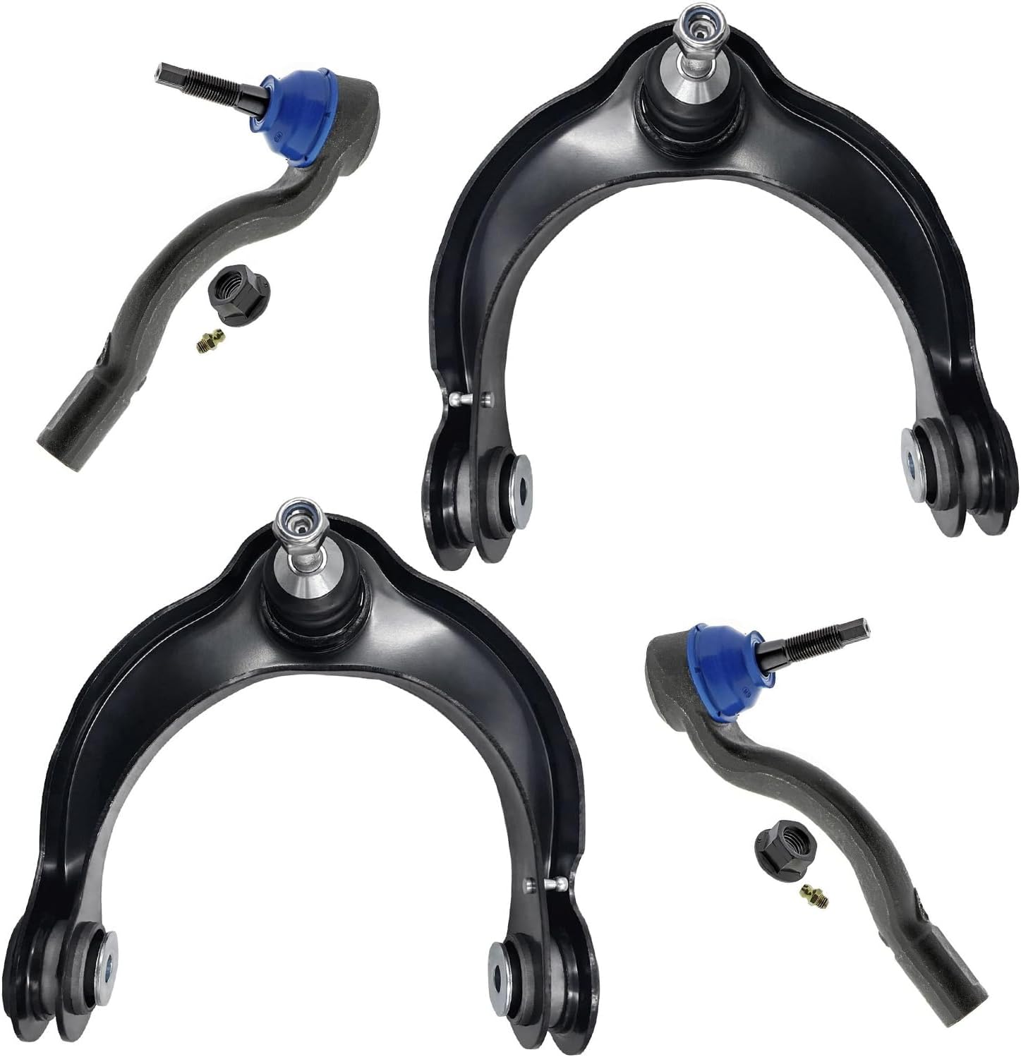 4pc Front Upper Control Arms Outer Tie Rods Suspension Kit