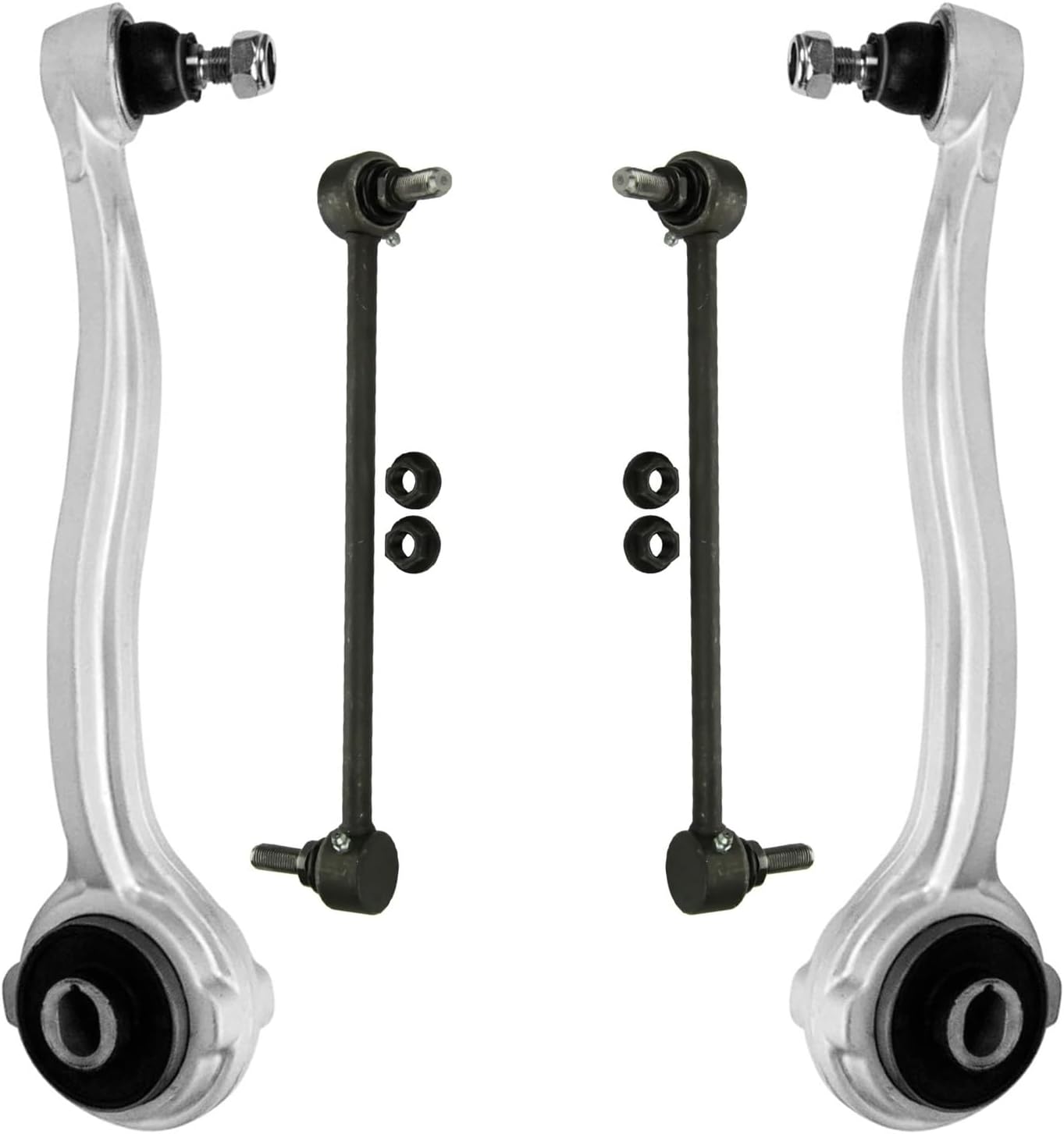 4pc Front Lower Rearward Control Arms Sway Bar Links Suspension Kit