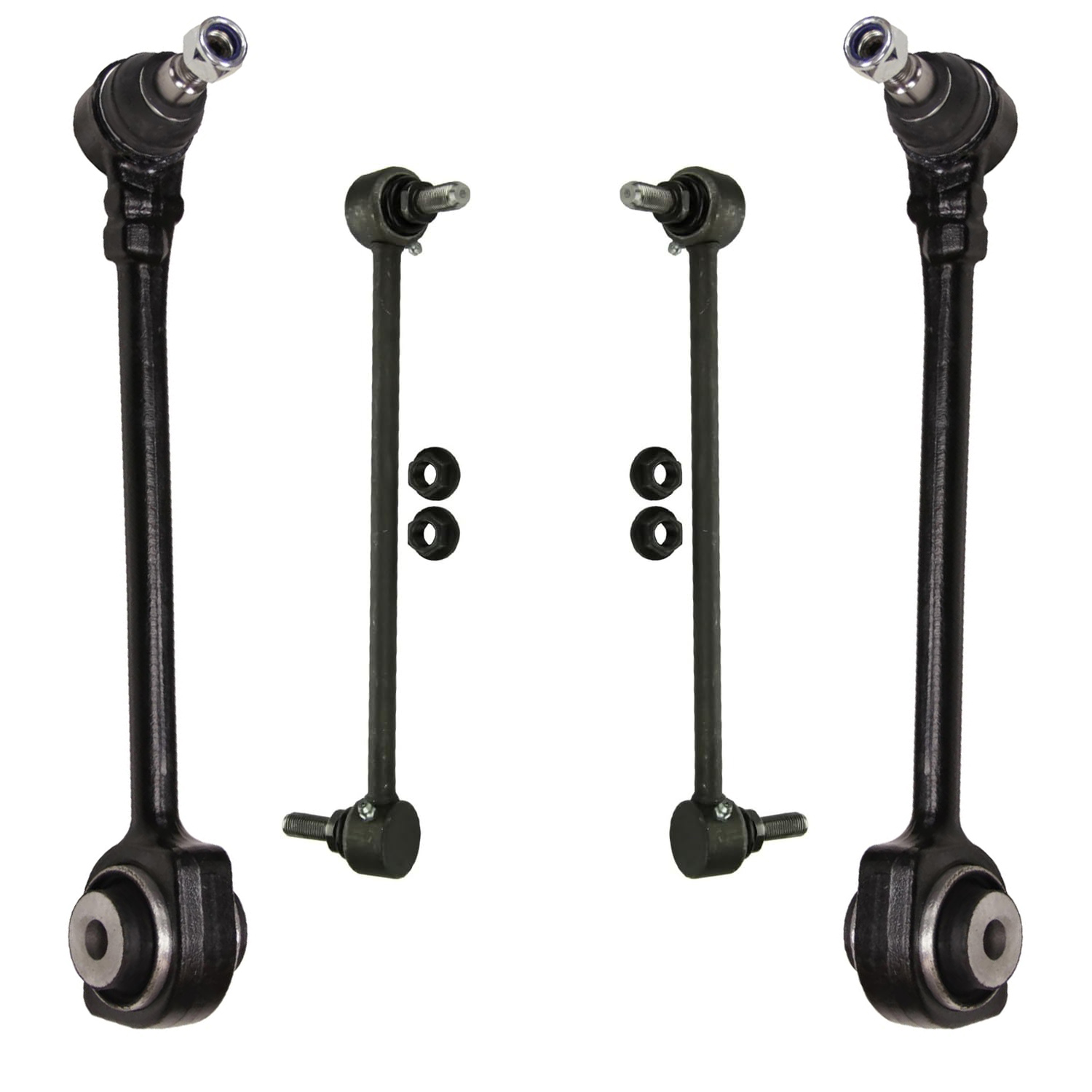 4pc Front Lower Rearward Control Arms Sway Bar Links Suspension Kit