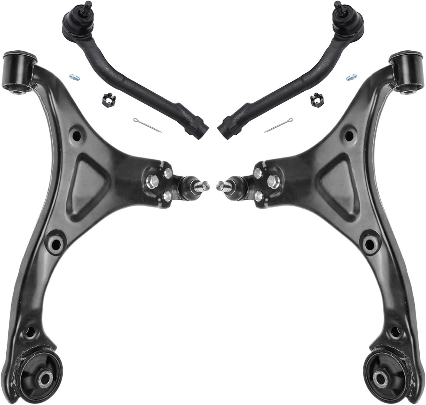4pc Front Lower Control Arms Outer Tie Rods Suspension Kit