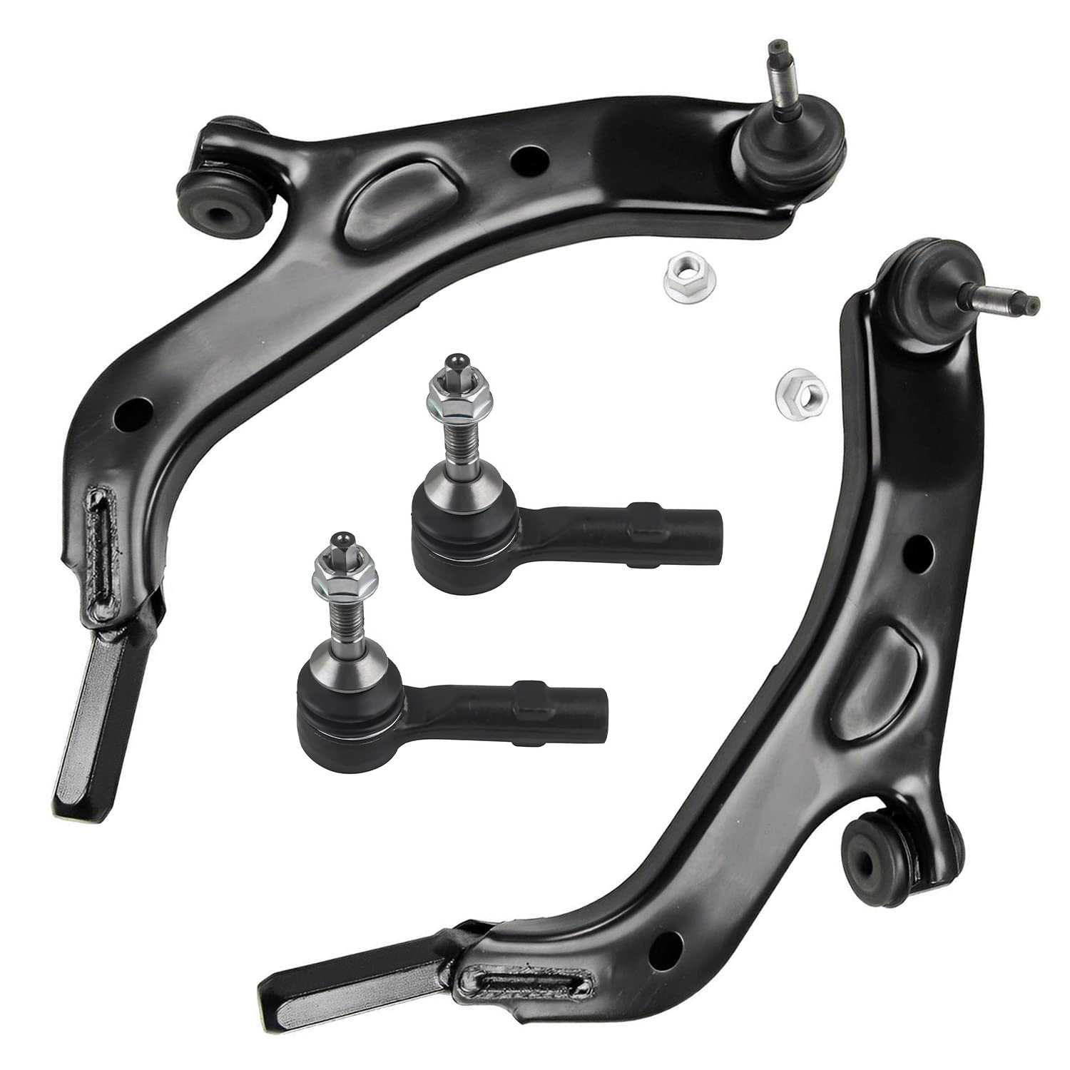 4pc Front Lower Control Arms Outer Tie Rods Suspension Kit