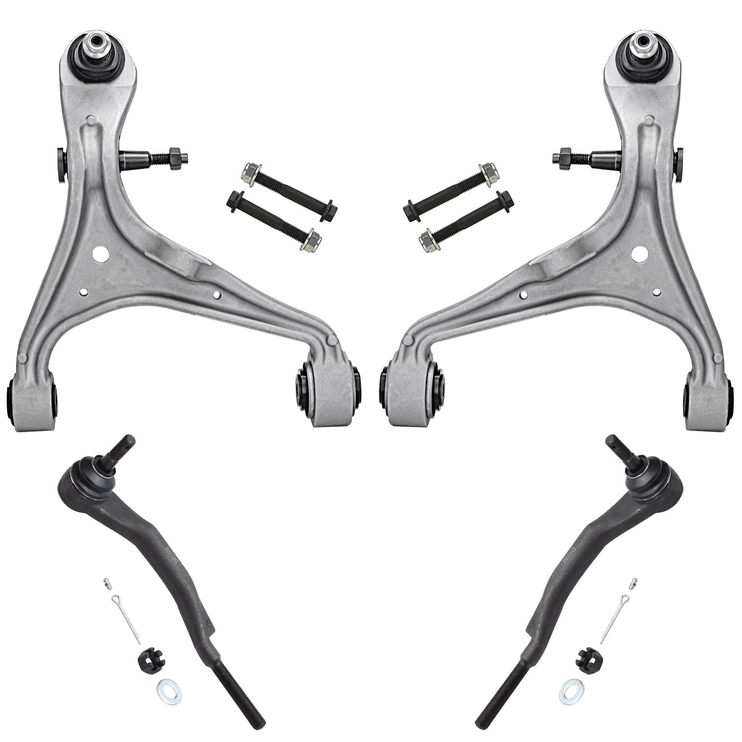 4pc Front Lower Control Arms Outer Tie Rods Suspension Kit