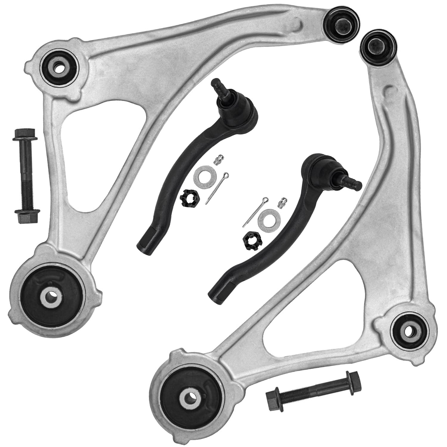 4pc Front Lower Control Arms Outer Tie Rods Suspension Kit