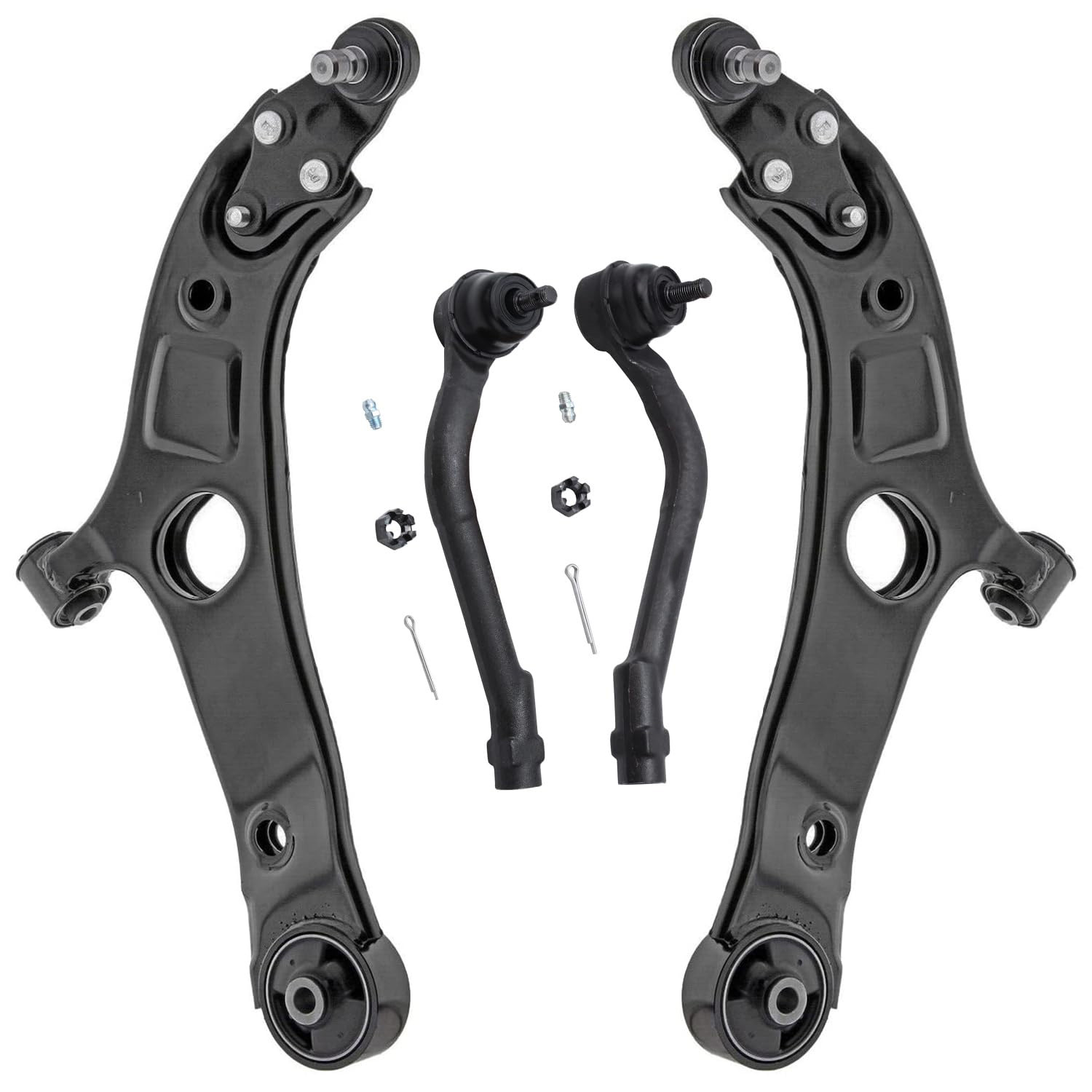 4pc Front Lower Control Arms Outer Tie Rods Suspension Kit