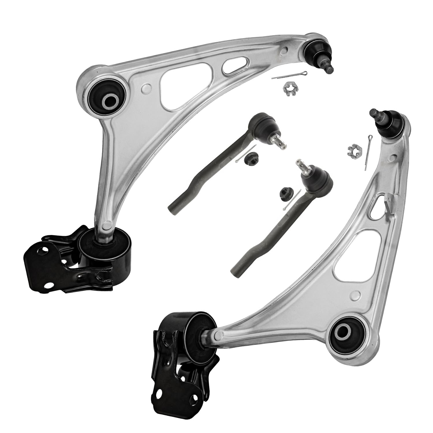 4pc Front Lower Control Arms Outer Tie Rods Suspension Kit